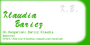 klaudia baricz business card